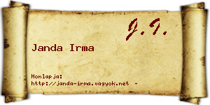 Janda Irma névjegykártya
